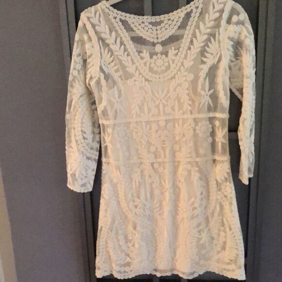 Express lace mini dress Cream size small - Picture 7 of 7